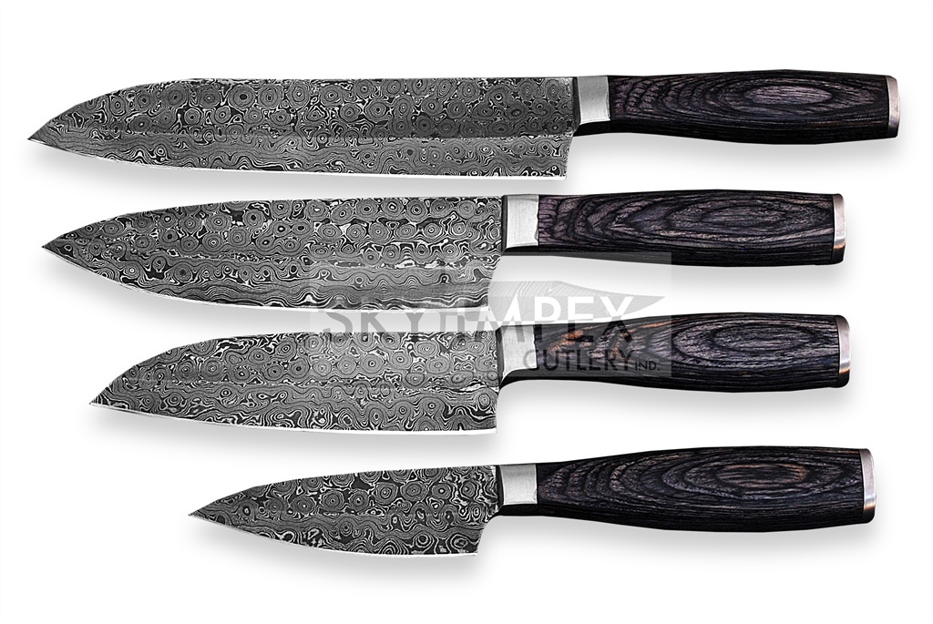 Damascus Chef Knife Set ( 4 piece
